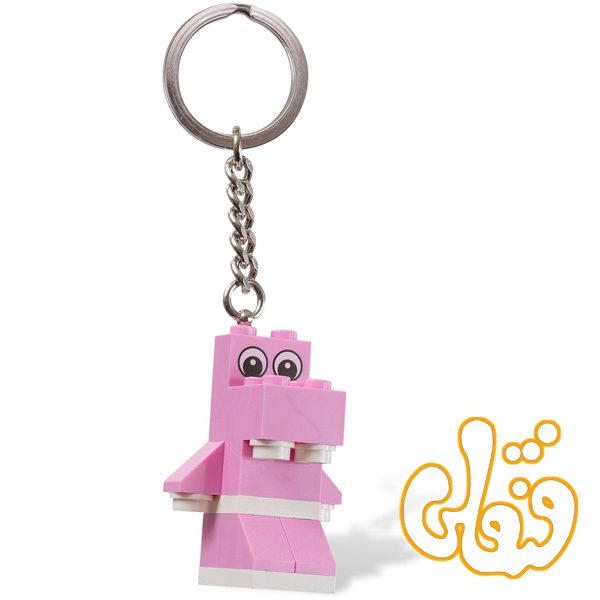 لگو ساختنی آویز کلید اسب آبی صورتی Pink Hippo Key Chain 850416