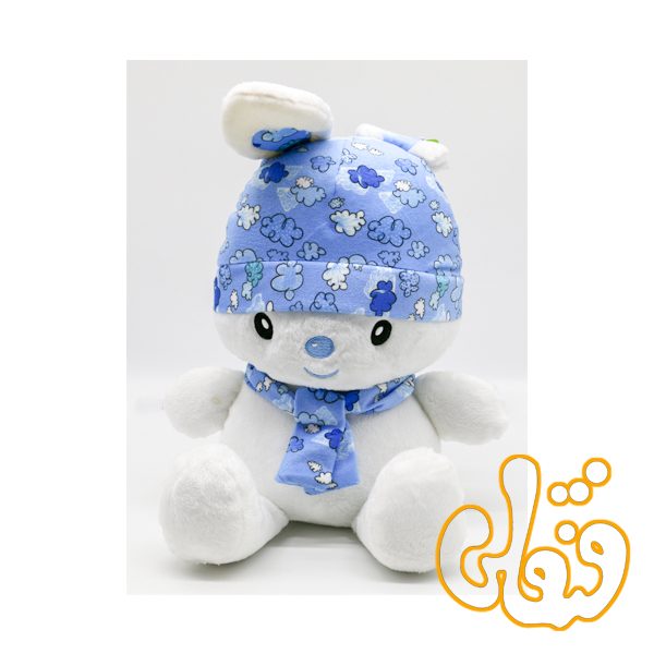 عروسک خرگوش کلاه دار فانتزی 100103-آبی