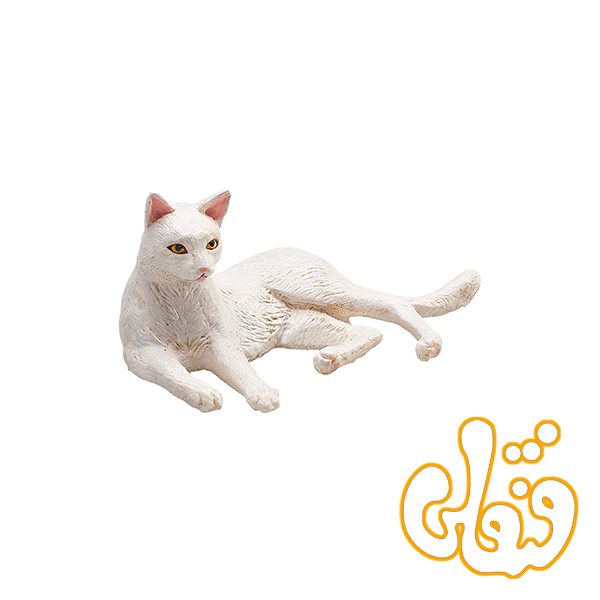 گربه دراز کشیده سفید Cat Lying White 387368