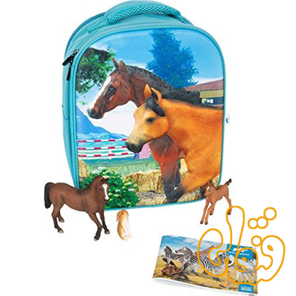 کیف کوله پشتی سه بعدی اسب با سه عدد فیگور موجو فان 3D Horse Junior Backpack with 3 Figures 387724