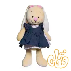 عروسک خرگوش جین پوش دختر یانیک 100238B