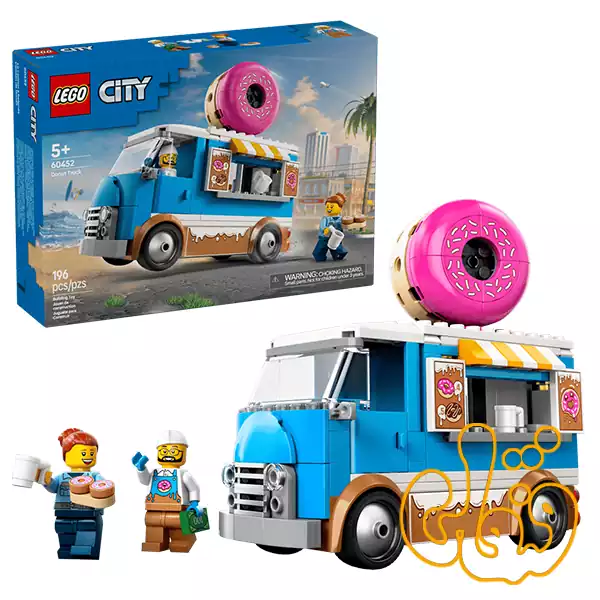 ساختنی لگو سیتی کامیون دونات Donut Truck 60452
