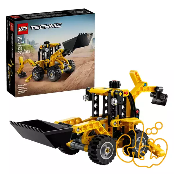 ساختنی لگو تکنیک لودر بکهو Backhoe Loader 42197
