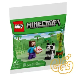ساختنی لگو پولی‌بگ ماینکرافت استیو و بچه پاندا Steve and Baby Panda 30672