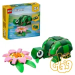 ساختنی لگو کریتور لاک‌پشت با گل نیلوفر آبی Turtle with a WaterLily 31377