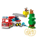 ساختنی لگو داپلو ماشین آتش نشانی با شلنگ و آتش نشان Fire Truck with Hose and Firefighter 10473 - Image 2